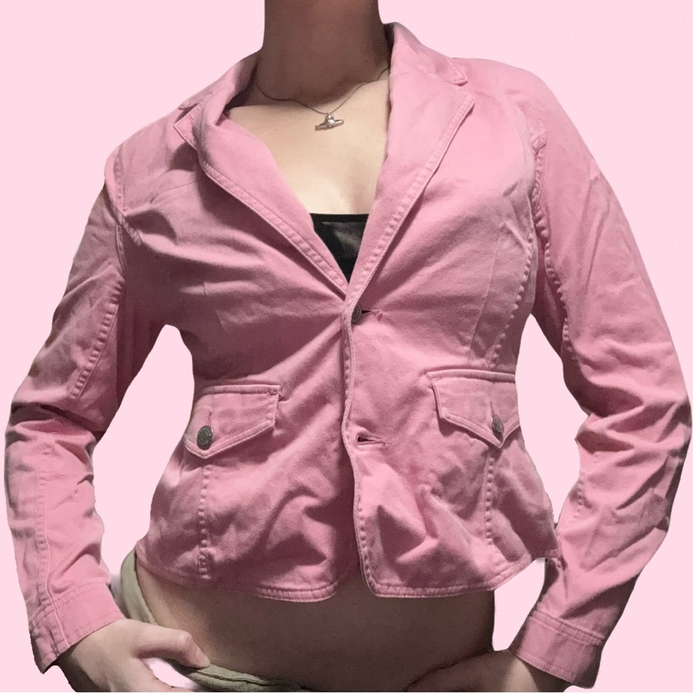 SONOMA DOUBLE BREASTED BUTTON DENIM LIKE BLAZER JACKET